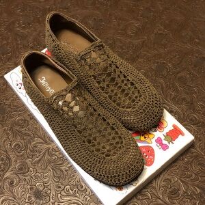 Free People, Jeffrey Campbell Tan Crocheted Loafers